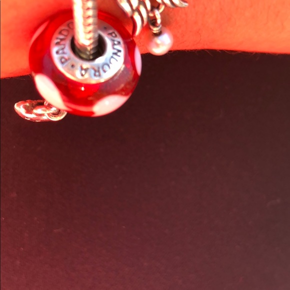 2 charms, heart Murano glass and dangle heart - Picture 3 of 4